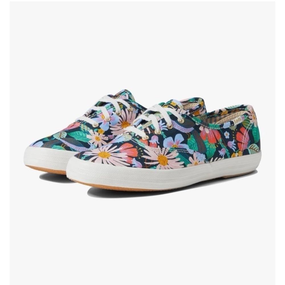 Keds x Rifle Paper Champion Dovecote blue floral summer sneakers